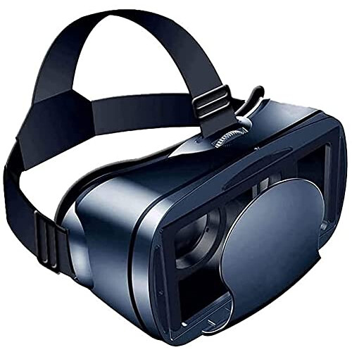 VR Headset for Smartphones with Immersive 3D Viewing, Compatible with iOS and Android, Blue
