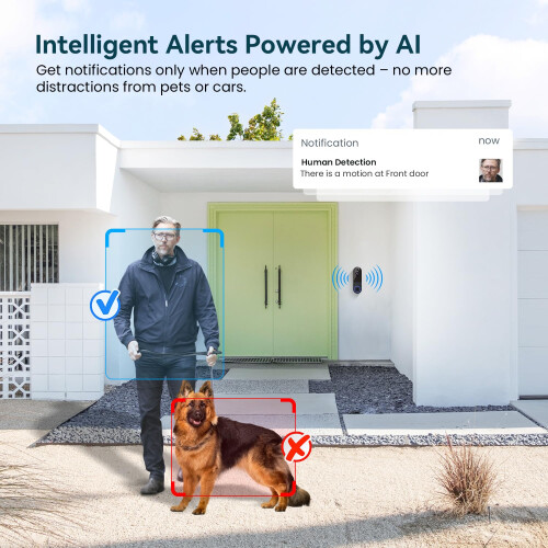 FameVibe 1080P Wireless Video Doorbell Camera, AI 2