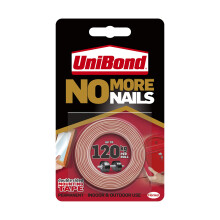Unibond No More Nails On A Roll, Double-Sided Tape for Reliable Instant Bonding, Multipurpose Adhesive Tape, Adhesive Strips for Indoor/Outdoor Use,