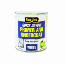 RUSTINS White Primer/Undercoat 1ltr - – Smooth Finish Prep Coat with Quick Drying Formula; Excellent Coverage for Walls, Trim & Wood; Trusted Choice
