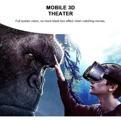 VR Headset for Smartphones with Immersive 3D Viewing, Compatible with iOS and Android, Blue 2