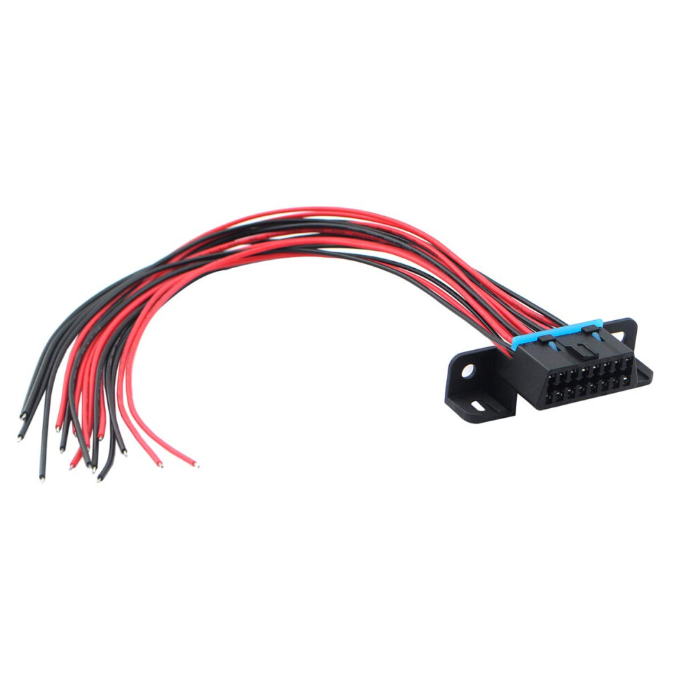 Obd2 16 Pin Female Connector Pigtail Cable 30Cm J1962 Under Dash Harness With Tinned Wire 9455672894647