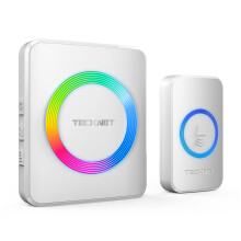 TECKNET Wireless Doorbell, IP65 Waterproof Wall Plug-in Door Bells Wireless Cordless Chime Kit with 1,300feet / 400m Range, 60 Chimes, 5-Level Volume
