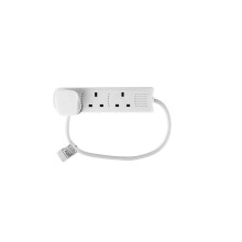 STATUS 3 Socket Extension Lead, 0.5m Compact Cable 13A Power Strip for Desks and TV Units, White (3WS0.5M20)