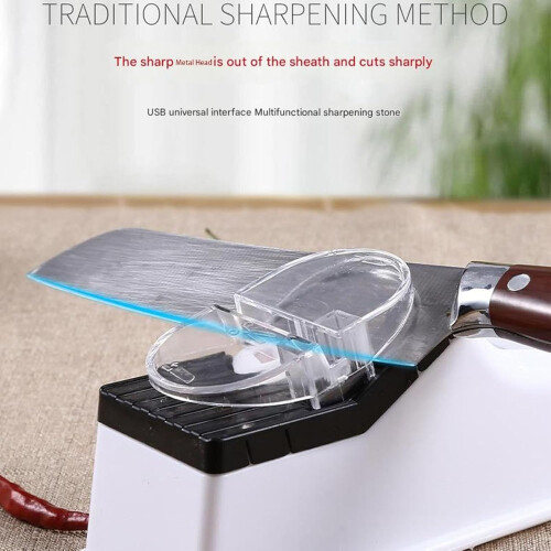 Electric Knife Sharpener with DoubleSided Sharpening System and Fast 3Second Operation for All Knives (1PCS) 1