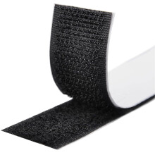 Fesoar Hook and Loop Strip Tape, Double Sided Self Adhesive Sticky Back Fastening Tape (20 mm x 8 m, Black)