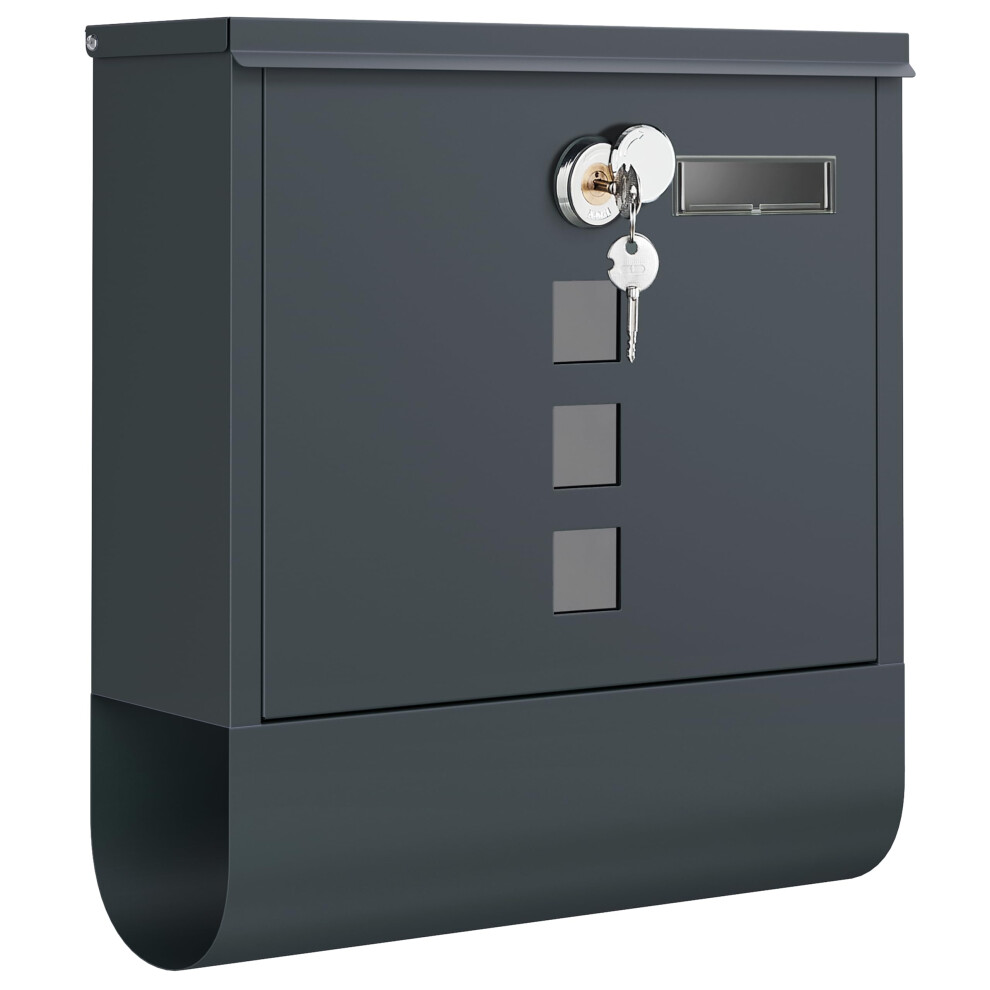 Songmics Gmb20ag Wall-Mounted Post Box With Lock With Rotating Lid, Viewing Wind