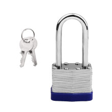 Steel Padlock with Key, Long Shackle Heavy Duty Padlock - Waterproof, Ideal for Garden Shed, Garage, Fence, Storage Units, Indoor/Outdoor Use