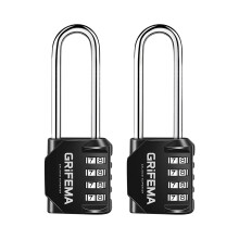 GRIFEMA GA1002 4 Digit Combination Padlock, Long Shackle Padlocks Outdoor Heavy Duty Waterproof Weatherproof for Gym Locker, School, Fence, Garage