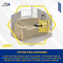 2 x Laminated Cotton Dust Sheets for Painting & Decorating 12'x9' (3.6mx2.7m) | Paint Sheets | Drop Cloth | Painting & Paint Cover Sheets | Dust Shee