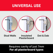 Bullfix Universal Plasterboard Fixings Heavy Duty 12 Pack Drywall Anc