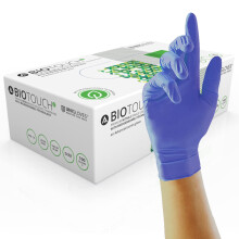 Unigloves BioTouch Nitrile Disposable Gloves - Biodegradable, Multipurpose, Medical Grade Examination Gloves - Box of 100 Gloves, Violet Blue, Medium