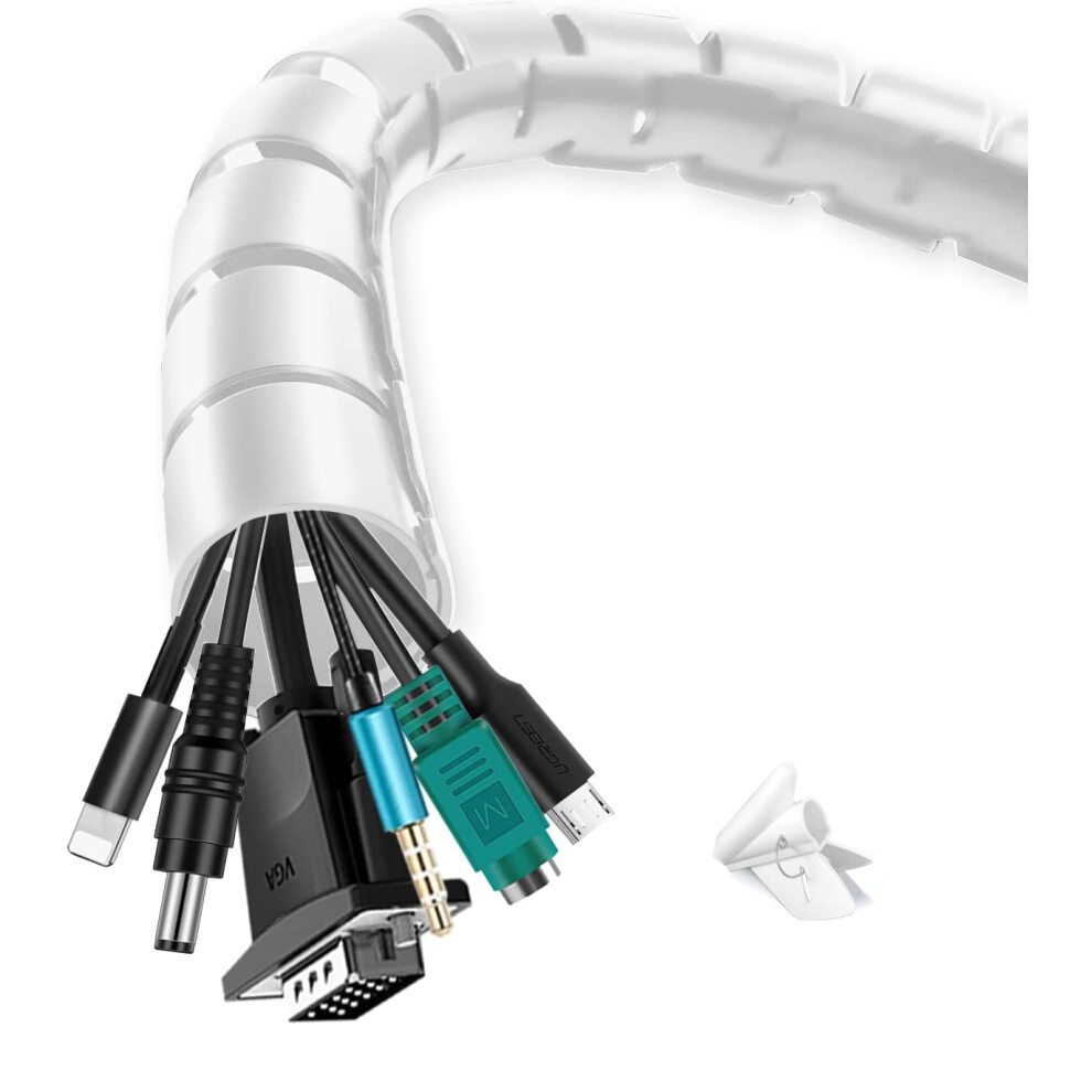 Shinfly Cable Tidy Cable Management Sleeve, 3M/9.8Ft Wire Tidy Sleeve With A Wire Guide Clip 5051226572708
