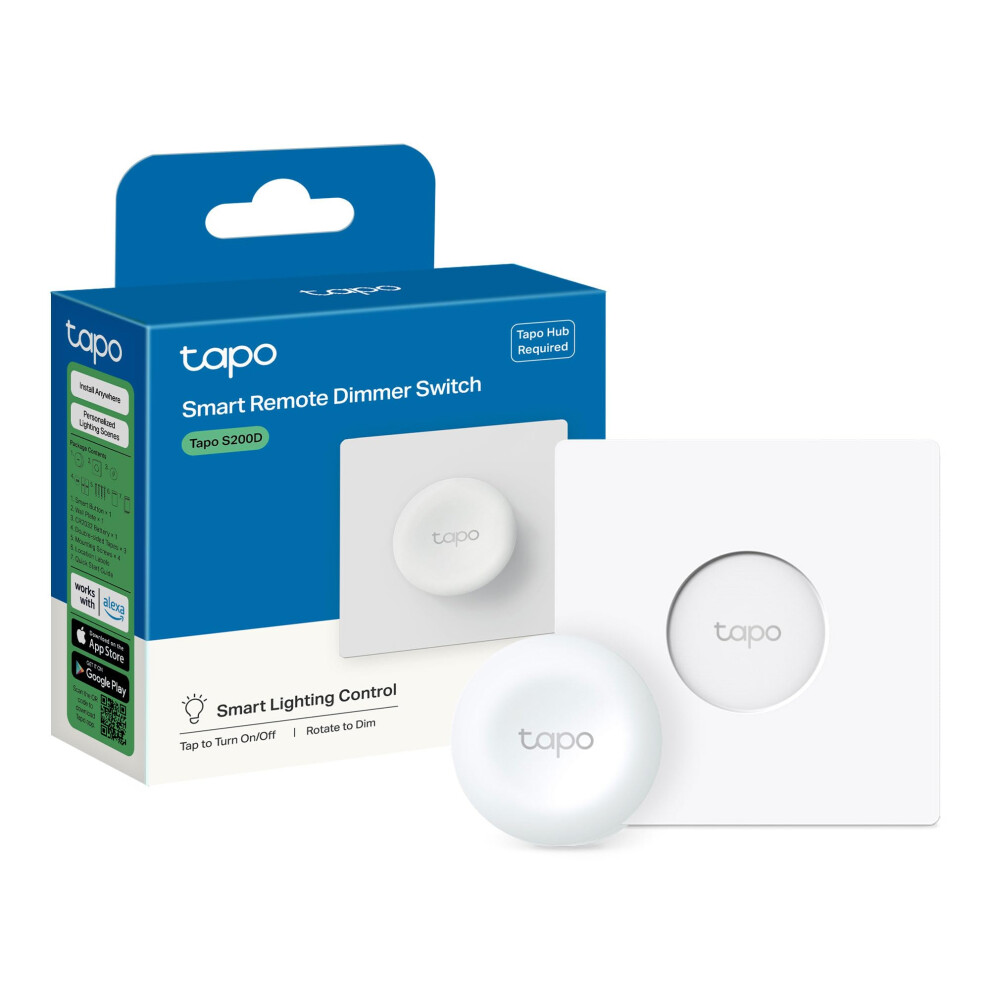 Photos - Household Switch TP-LINK Tapo S200D Smart Wireless Remote Dimmer Switch, Multiple Locations Control, Customized Actions, Battery Included, Flexible M 