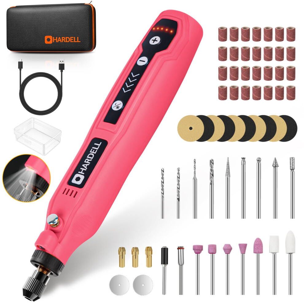Photos - Power Tool Accessory HARDELL Mini Cordless Rotary Tool, 5-Speed 3.7V rechargeable Rotary Tool Kit with 61 Accessories, USB Charging Multi-Purpose