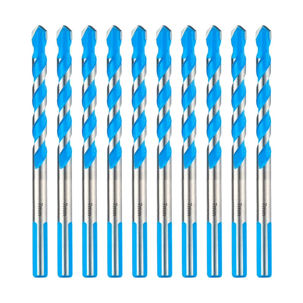 Toolant 7Mm Carbide Masonry Drill Bit Set, Shockproof Hammer Drill Bit Set For Concrete/Tile, Industrial Strength - Box Of 10 90918414