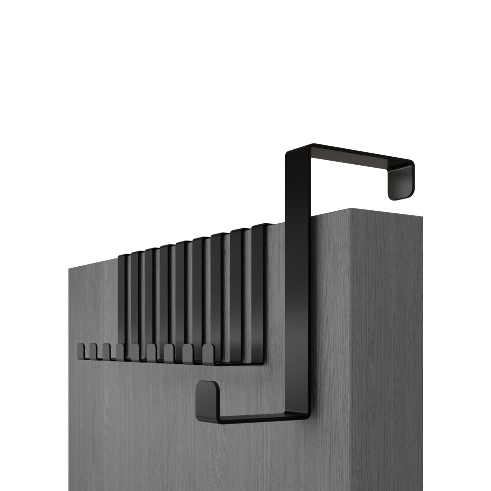 Menz Over Door Hanger Â Set Of 10, Black - Holds 8Kg - Coat Hanger 3.6 Cm (1.4") And 4.6 Cm (1.8"), Coat Hooks For Door, Hangers For Clothes 5051226962189