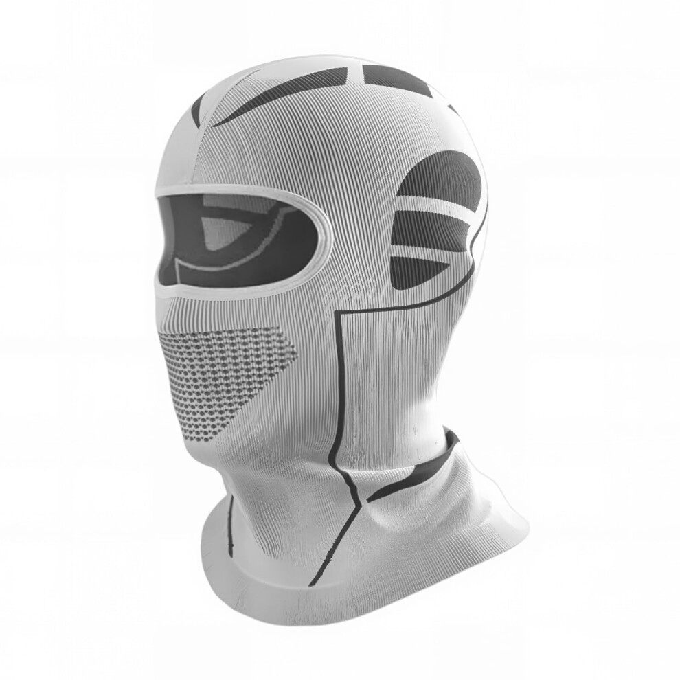 Balaclava Ski Mask With Windproof Full Face Coverage, Helmet Friendly For Winter Sports Gray White 9455672895521