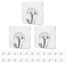 PAIDASHU Self Adhesive Hooks,25 Pack Heavy Duty Ad