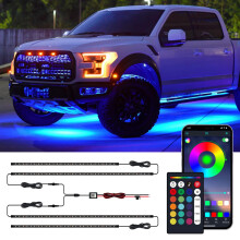 Car Underglow Lights RGB Kit with App Music Sync, IP68 Waterproof LED Underbody Lights for Trucks SUVs