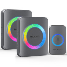 TECKNET Wireless Doorbell, Doorbell IP65 Waterproof Twin Wall Plug-in Cordless Door Chime Kit with 600m Range, 60 Chimes, 120dB Loud 5-Level Volume &