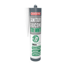EVO-STIK Sanitary Silicone Stay White - 280ml - Premium Sanitary Sealant - Stops Mould - Stays White for Life