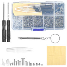 BRITECO 500 PCS Eyeglass Repair Tool Set, Glasses Repair Kit with Screws, Nose Pads, Screwdriver, and Tweezers - Complete Eyewear Fixing Kit