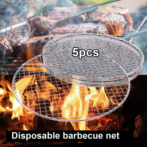 5Pcs Disposable Round BBQ Grill Rack Mesh 30cm Galvanized Iron MultiPurpose Cooking and Cooling 1