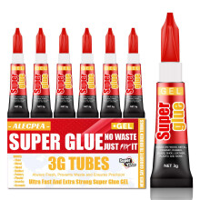 3g (6 Pack), Super Glue Gel, All Purpose, Fast Setting, No Run Formula with Anti Clog Cap, Ideal for Metal, Ceramics, Leather & More