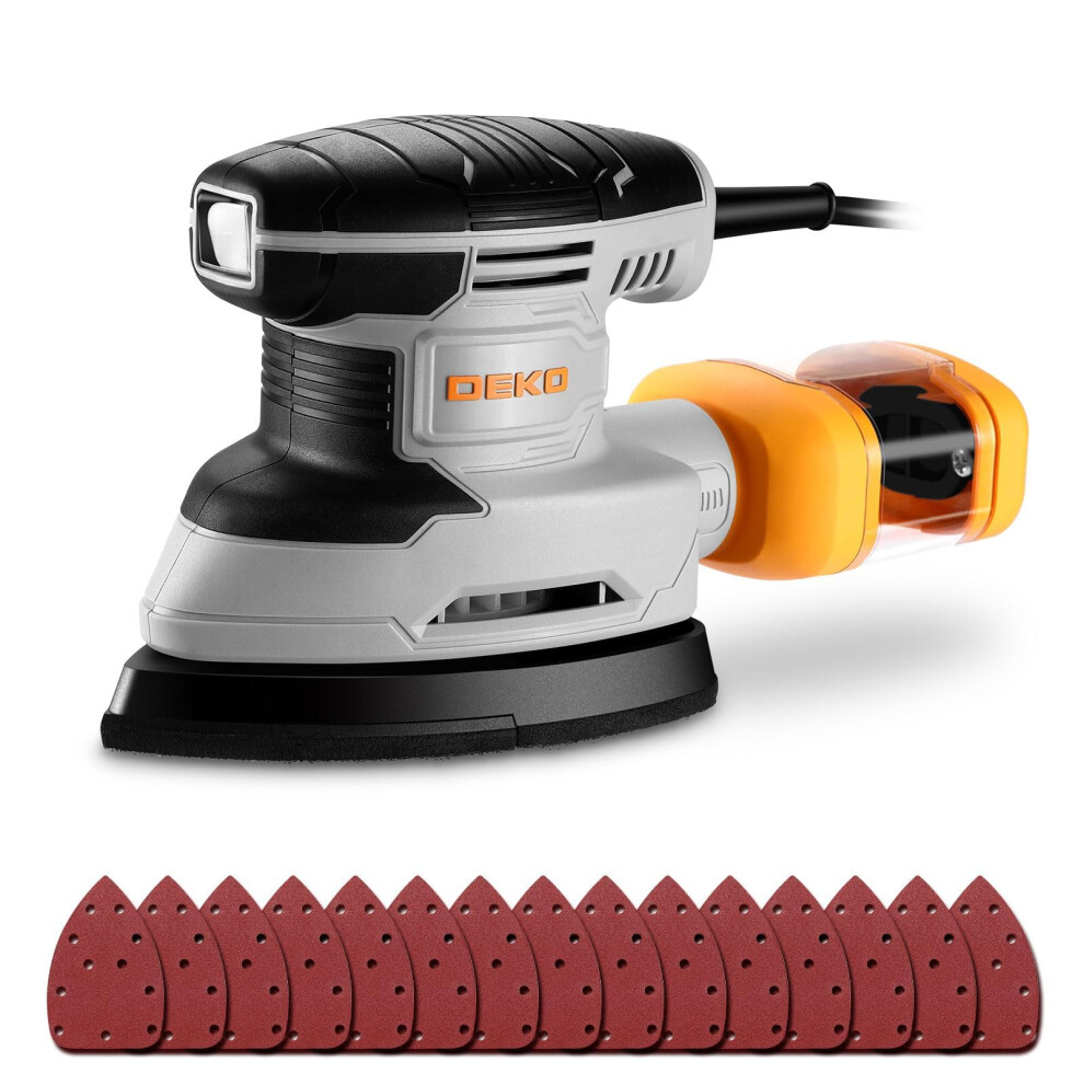 Detail Sander Electric: Dekopro 180W Mouse Sander Corded Sanders Hand Tool 13000 Rpm With Dust Collector, 15Pcs Sandpaper - Ideal For Sanding Polishi 73017998