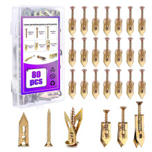 80Pcs Self Drilling Drywall Anchors with Screws Kit, 3 Sizes Heavy Duty Dry Wall Anchor Screw Set, No Drill and Holes in Wall, Expansion Fixings for
