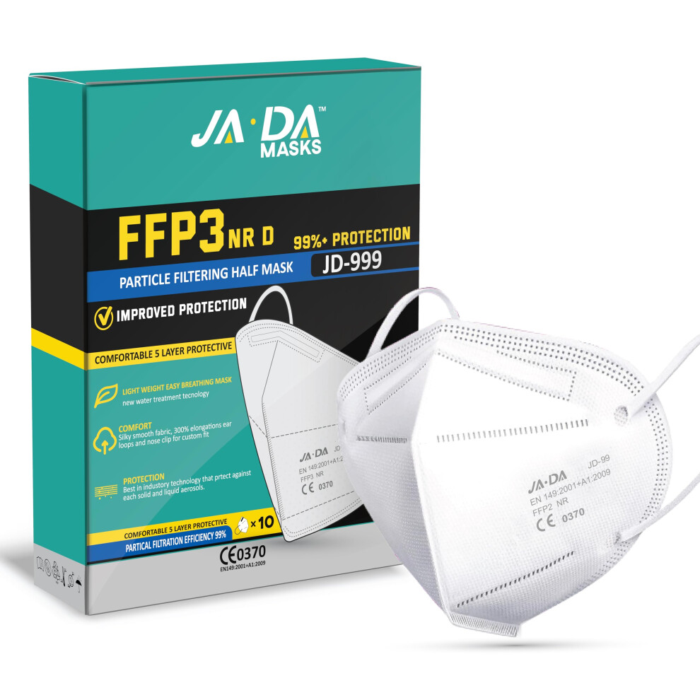 Ffp3 Masks Pack Of 10 With >99% Filtration Efficiency - Disposable Face Mask Uk - Soft And Secure Fit (Packaging May Vary) 3200503211768