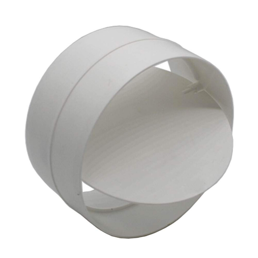 Kair Connector With Backdraught Shutter 125Mm - 5 Inch Non-Return Damper Flap To Connect Duct Pipe Or Flexible Ducting Hose