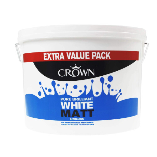 Crown CROWN Matt Emulsion Paint 7.5L Pure Brilliant White