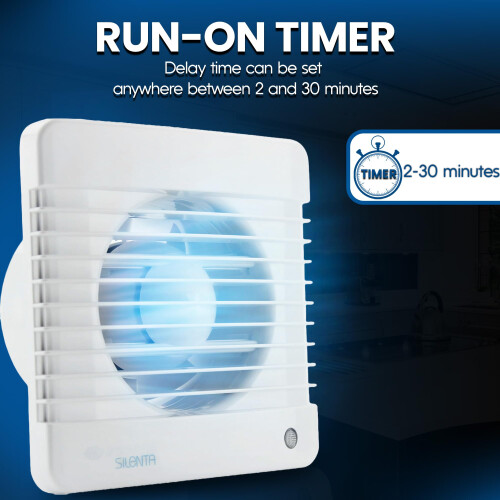 VENTS Silenta 100mm Bathroom Extractor Fan with Run-On Timer 1