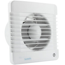 VENTS Silenta 100mm (4-Inch) Diameter Bathroom Extractor Fan with Humidity Sensor and Run-on-Timer. Outer size 157x159x21mm. Low energy consumption -