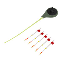 Set di 5 punte superiori da 70 mm per canna da pesca sul ghiaccio Bianco/Verde