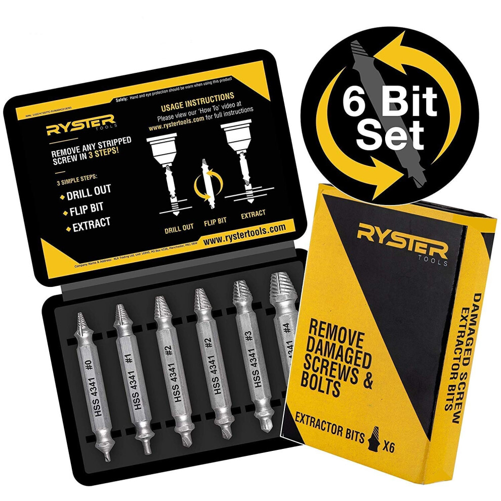 Ryster Damaged Screw Extractor - Remover For Stripped Hea