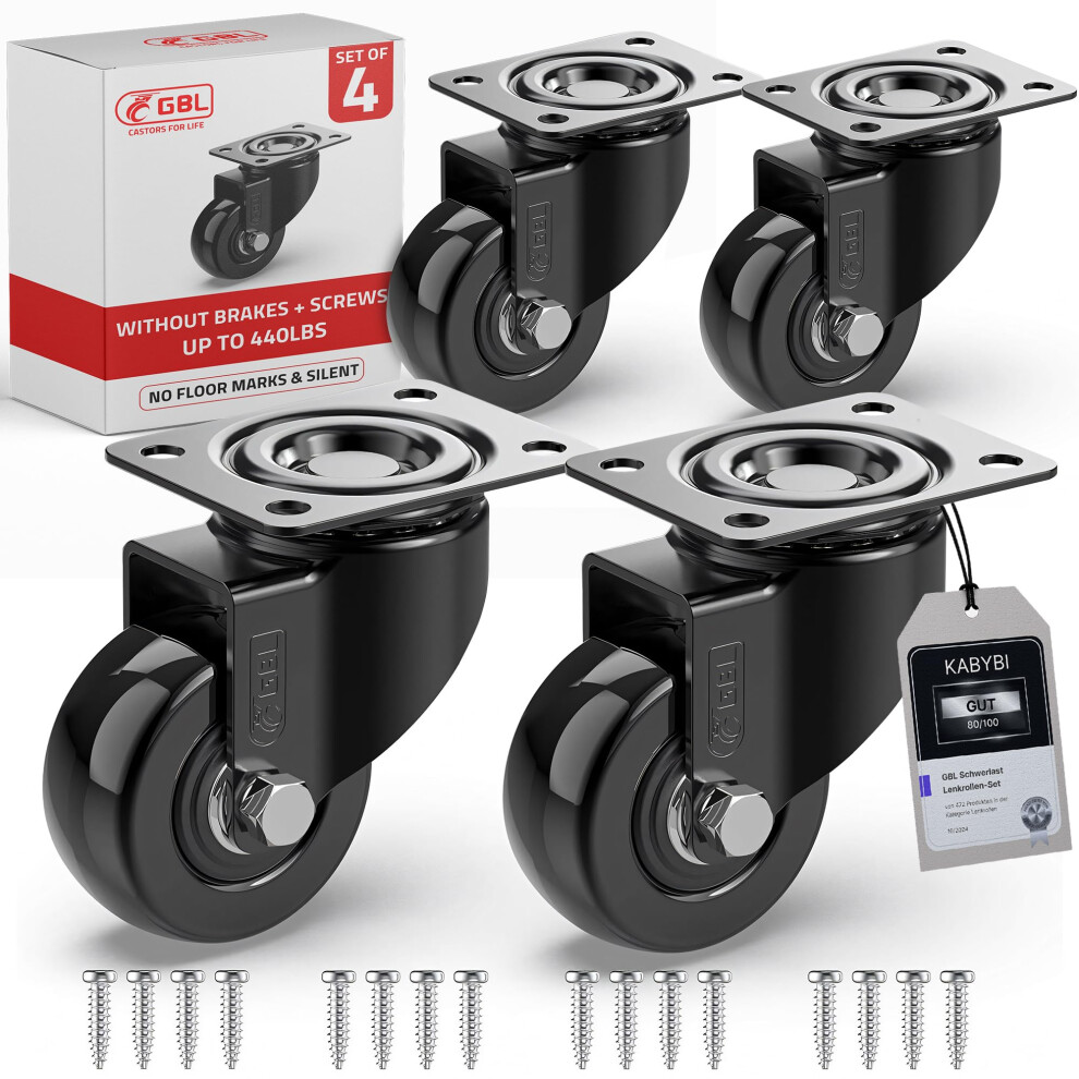 Gbl Small Heavy Duty Caster Black (No Brakes (440 Lbs)) 89023693
