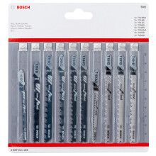 Bosch 10-Piece Jigsaw Blades Set (for Wood, Professional accessories for Jigsaws with T-Shank)