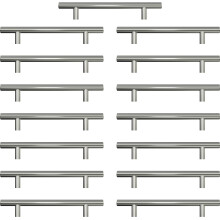 AwmnSrman Kitchen Cupboard Handles Silver 15 Pack 128 mm(5 inch) Hole Center, Brushed Finish Stainless Steel Installation of Holes