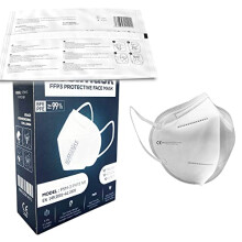 Ezy-Aid 10pk FFP3 Face Mask - Individually Wrapped | 99.43% High Filtration - 5 Layers | EN149 CE Certified | Hypoallergenic | Fluid Resistant | Ear