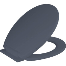 Ram Grey Soft Close Toilet Seat with Adjustable Hinges LOO Toilet Seat Quick Release Easy Clean Bathroom Toilet Seat Grey