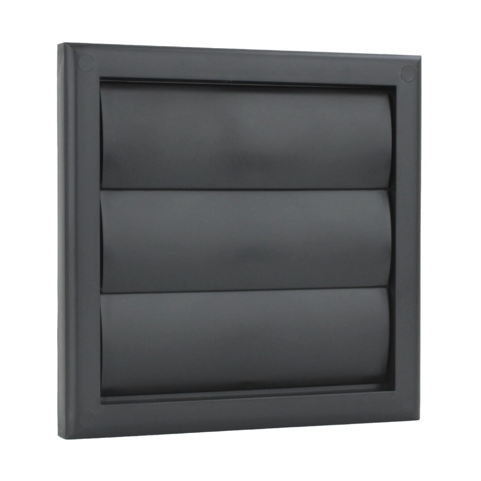 Vents 100Mm Black External Gravity Vent Grille Â 155X155mm Diameter Outside Wall Cover For Extractor Fans, Bathroom & Tumble Dryer 5006185120941