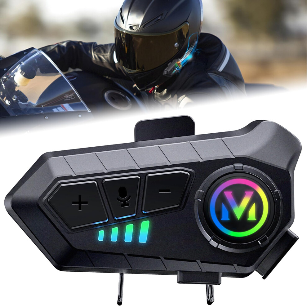 Motorcycle Helmet Bluetooth Headset With Noise Reduction, Bluetooth 5.3, Ipx6 Waterproof 9455672896658