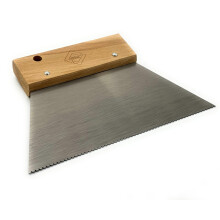 CCA - A2 Adhesive Fan Trowel Hand Spreader with Wooden Handle. for Combing in Pressure Sensitive Adhesive Beads evenly