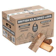 Green Olive Firewood - Kiln Dried British Logs (6kg / 27 Litre) for Wood Burners, Open Fires, Stoves and Fire Pits - Low Moisture, Ready To Burn, Hig