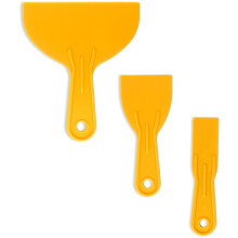 3pc Multipurpose Plastic Filling and Scraping Knife Set - Putty Scraper, Flexibl
