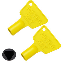 HowseHold Gas Meter Box Key Yellow (2 Keys) Triangular Electric Utility Box Key Plastic Black Gas Meter Key for Reading