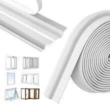 Maudzlan 236 inch/6m Window Draft Blocker,Insect Proof Self-Adhesive Insulation Seal Strip Draught Excluder Sound Proofing Strip, Foam Tape for Windo